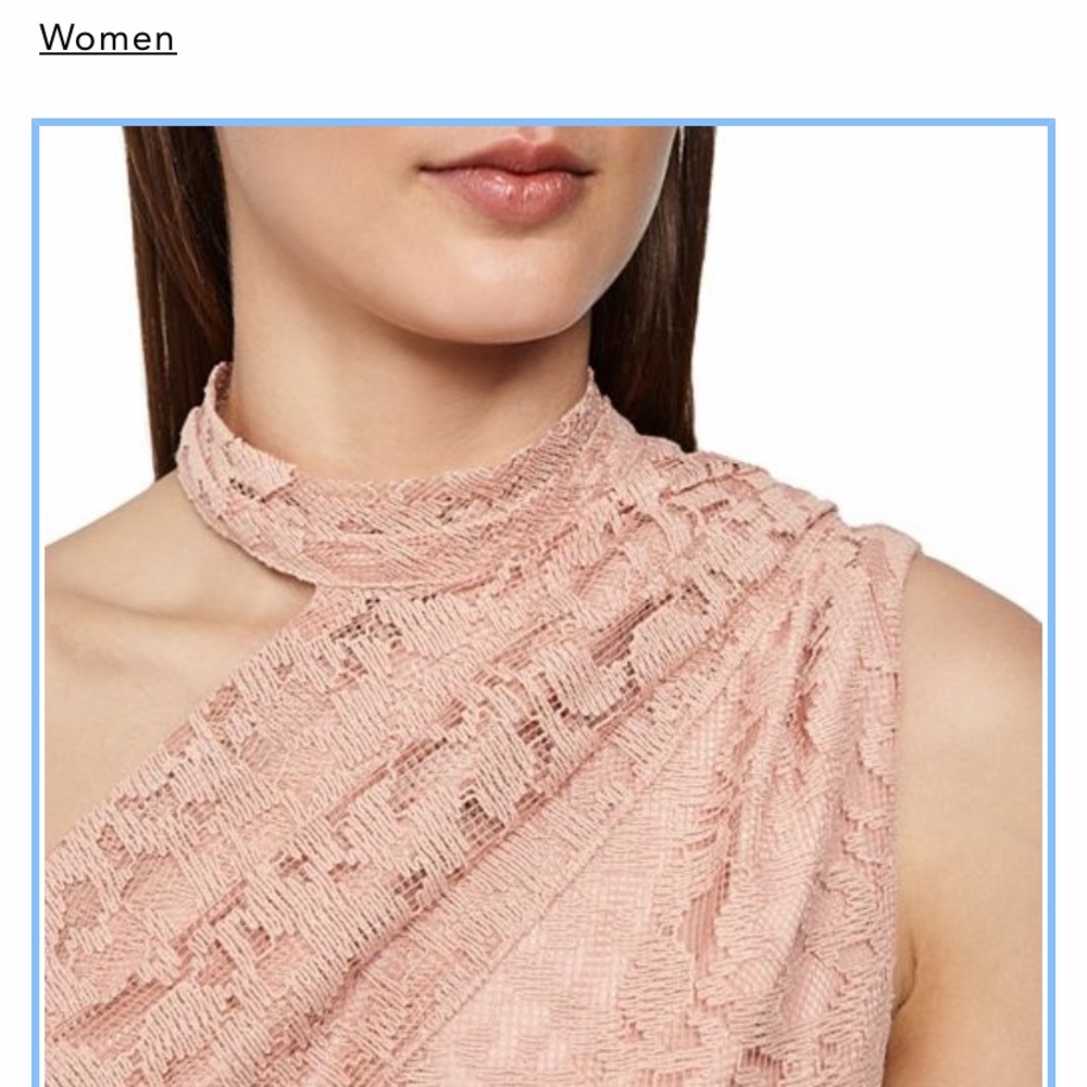 REISS ASYMMETRICAL LACE MIDI DRESS IN BLUSH SIZE 6 - Picture 4 of 16